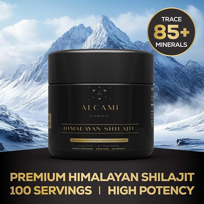Alcami Pure Himalayan Shilajit Resin - High Potency Gold Grade Shilajit for Men & Women | 100