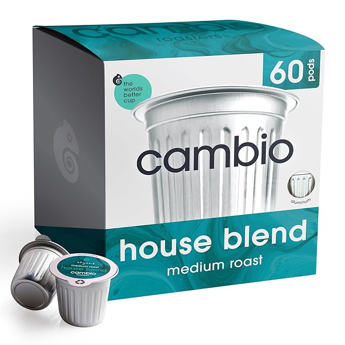 Cambio Roasters House Blend Coffee Pods - New Aluminum Pods, Organic Coffee K Cups, Medium Roast K