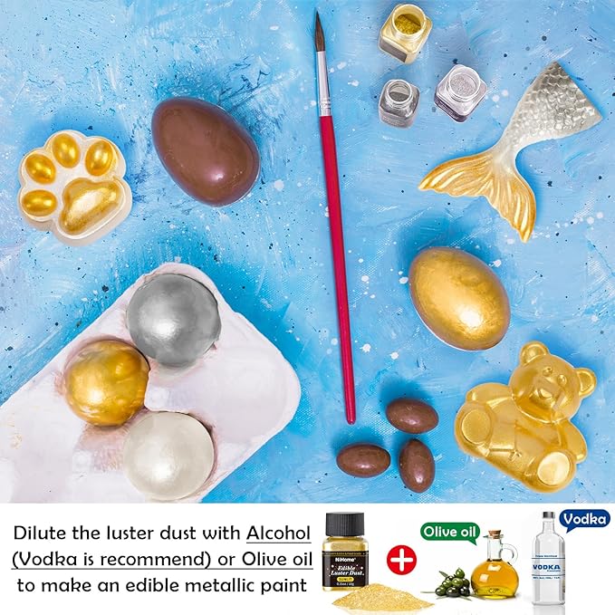 NiHome Edible Food-Grade Glitter Powder Glimmer Luster Dust Metallic Fancy Food Decorating Sprinkle