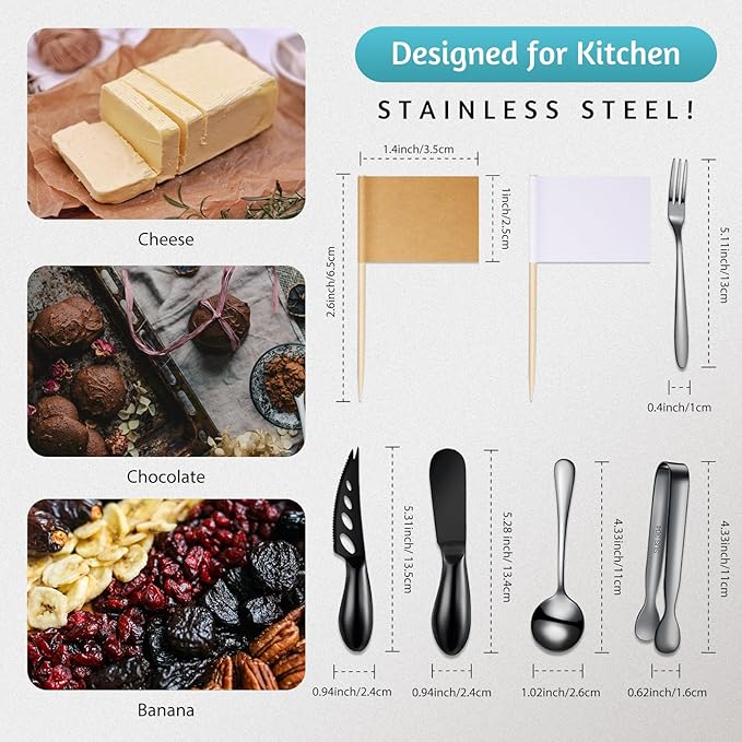 Patelai Charcuterie Board Accessories Cheese Spreader Knife Set Charcuterie Utensils Butter Knife