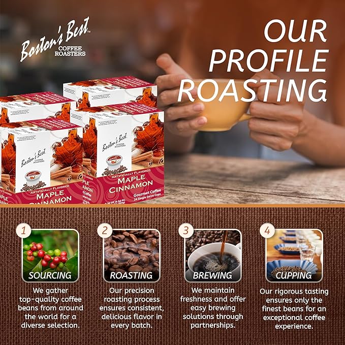 Boston’s Best - Maple Cinnamon Flavored Delicious Gourmet Coffee Compatible with Keurig Coffee