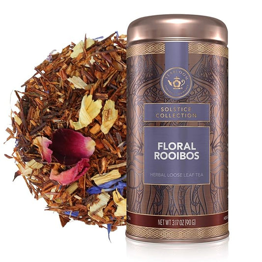 Teabloom Herbal Tea, Floral Rooibos Loose Leaf Tea, Rooibos Blend with Floral Flavors and Scent