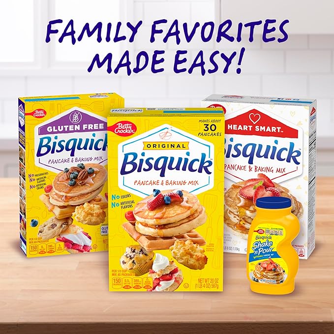 Betty Crocker Bisquick Pancake and Baking Mix, Original, Makes About 60 Pancakes, 40 oz