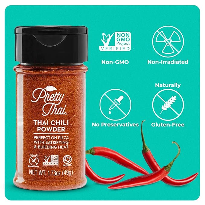 Pretty Thai Chili Powder - 1.7oz, Pack of 6 I Chili Seasoning Mix with Dried Thai Chili Flakes