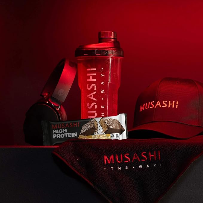 MUSASHI High Protein Bar, 45g Protein, 2g Total Sugars, Milk Chocolate Brownie, Post Workout and