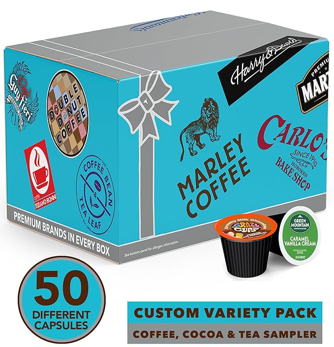 Variety Pack of Coffee, Tea, and Hot Chocolate - Great Sampler of Coffee, Tea, and Hot Cocoa for
