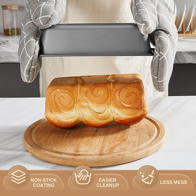 HONGBAKE Bakeware Sets, Baking Pans Set with Kitchen Utensils, Nonstick Oven Pan with Wider Grips
