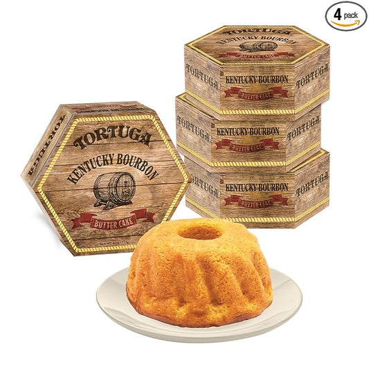 TORTUGA Kentucky Bourbon Butter Cake - 16oz Cake - 4 Pack - The Perfect Premium Gourmet Gift for