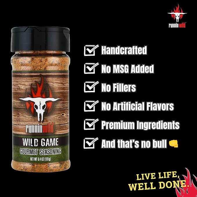 Gourmet Wild Game Seasoning | Premium Game Meat Rub for Venison, Lamb, Deer, Sausage, Jerky, Boar