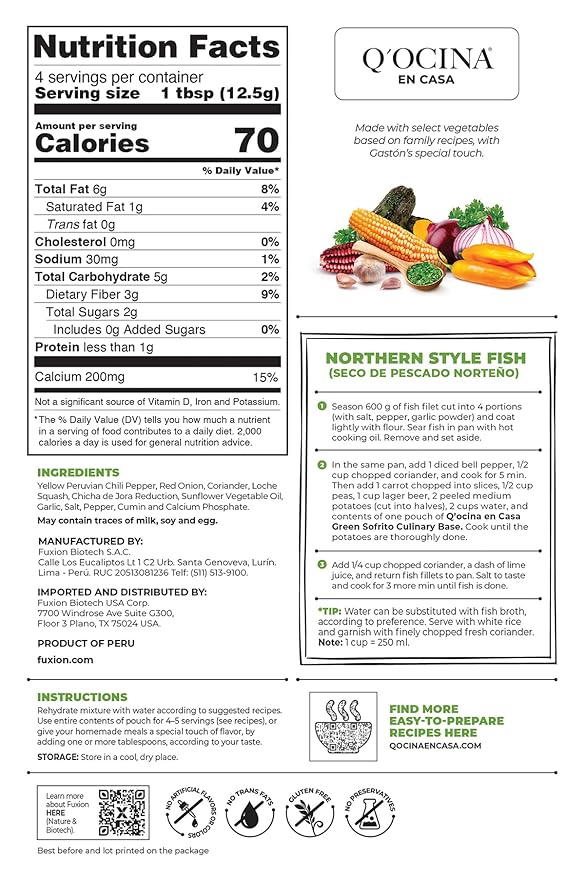 Green Sofrito Base by Gastón Acurio for Latinoamerican Recipes, Gluten Free Taco Seasoning