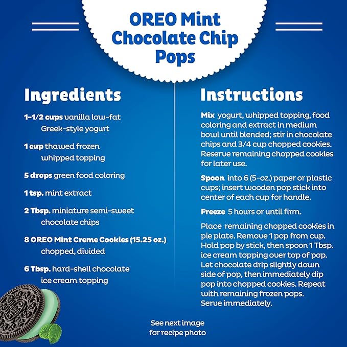 OREO Mint Creme Chocolate Sandwich Cookies, Party Size, 24.95 oz
