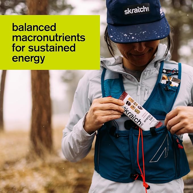Skratch Labs Energy Bar | Cherry + Pistachio (12 Pack) | Plant Based Healthy Snack | Low Sugar - 5g