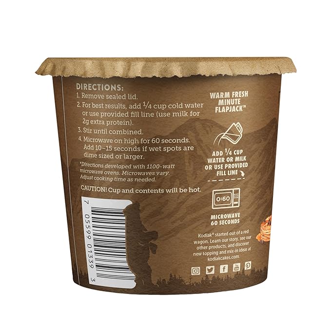 Kodiak Cakes Pancake On The Go, Chocolate Chip & Maple, 2.29 Oz (Pack Of 12)