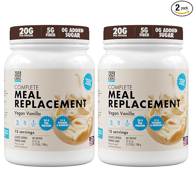 Yes You Can! Meal Replacement Shake - 20G Protein, 5G Fiber, 21 Vitamins & Minerals - Meal