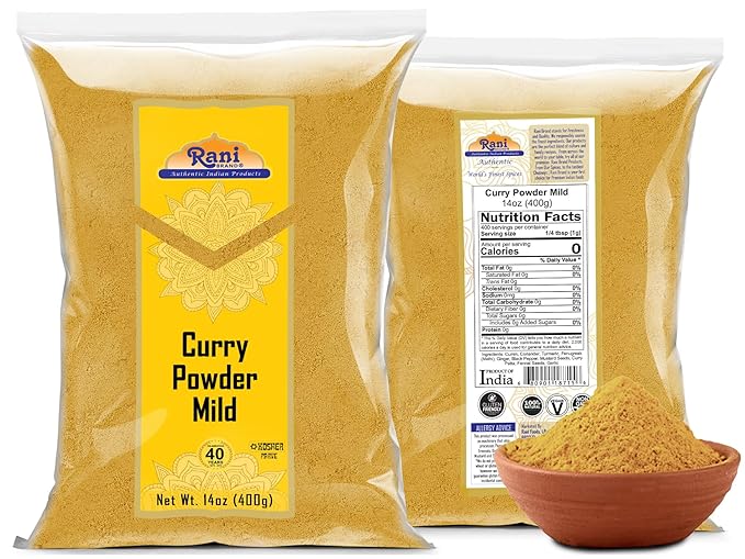 Rani Curry Powder Mild (10-Spice Authentic Indian Blend) 14oz (400g) ~ All Natural | Salt-Free | NO