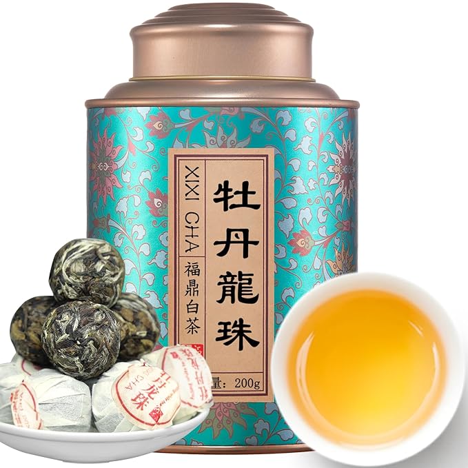 XIXICHA White Peony Tea White Tea Pearls 2013Yr Bai Mu Dan Aged White Tea Loose Leaf Fuding White