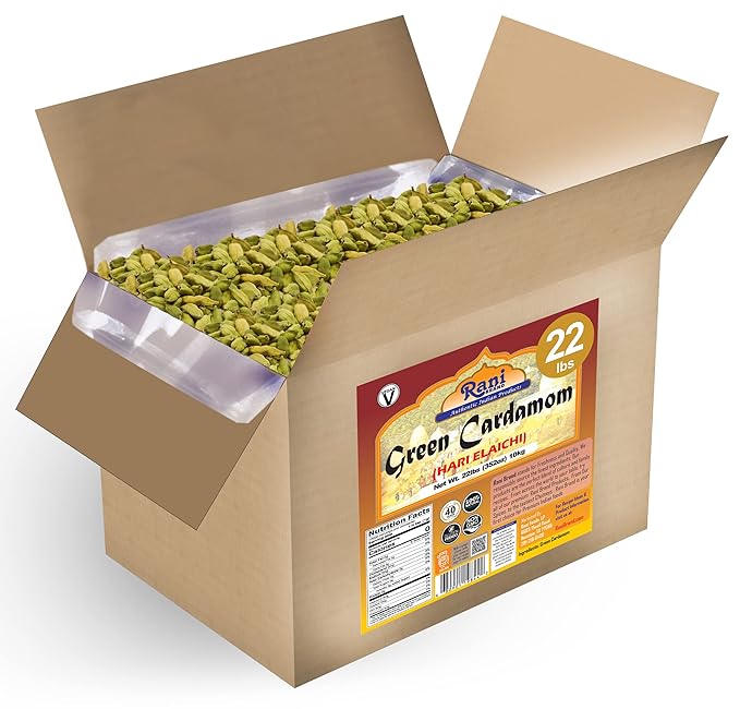 Rani Green Cardamom Pods Spice (Hari Elachi) 352oz (22lbs) 10kg Bulk Box ~ All Natural | Vegan |