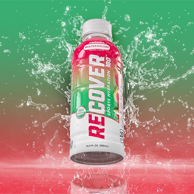 RECOVER 180 Organic Sports Hydration Drink, No Sugar Added, 20 Calorie Sports Beverage, Organic