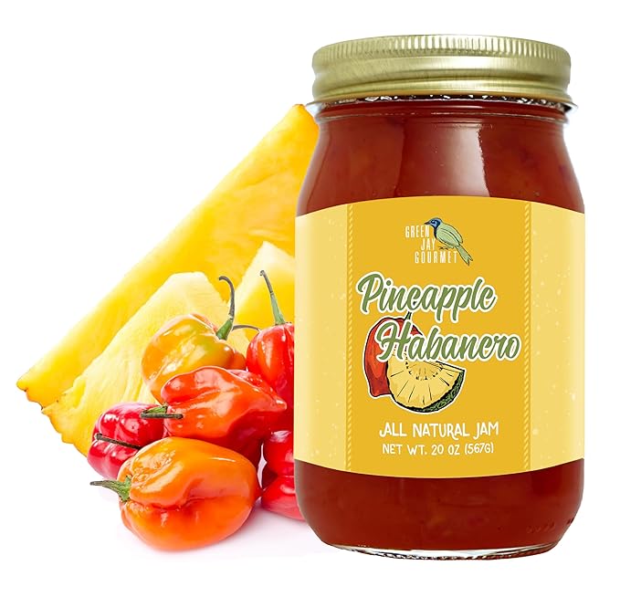 Green Jay Gourmet Pineapple Habanero Jam - All-Natural Pineapple Jam with Fresh Pineapple, Habanero