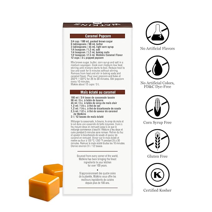 Watkins Caramel Flavor, 2 oz. Bottles, Pack of 6 (Packaging May Vary)