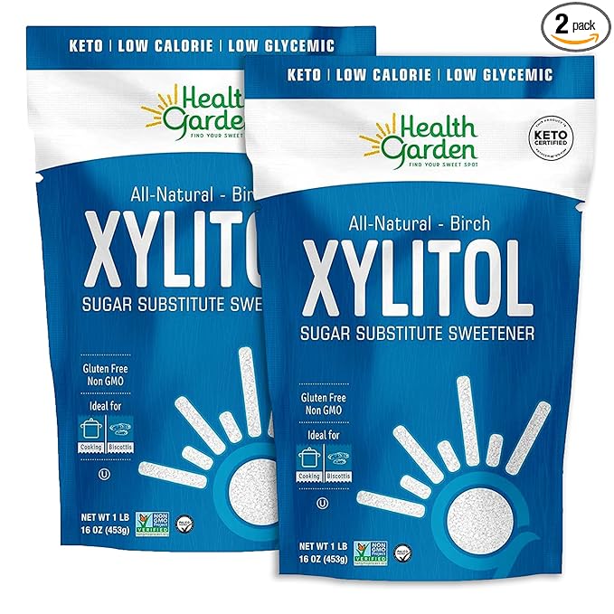 Health Garden Birch Xylitol Sweetener - 1 LB x 2 Resealable Bag - Pure Birch Xylitol - Non GMO