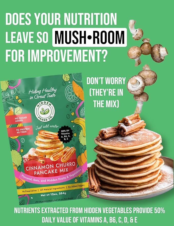 Hidden Foods Cinnamon Pancake Golden Brown Monk Fruit Cinnamon Bun Pancake - Fiber and Protein