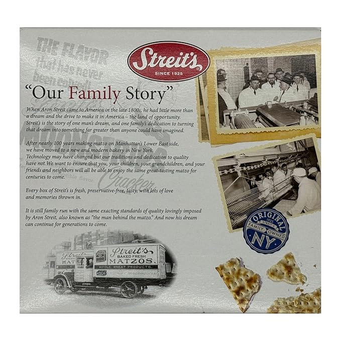 Streit's Egg & Onion Matzo - Thin & Crispy, Low Sodium, Low Fat, Family Owned, Kosher Certified