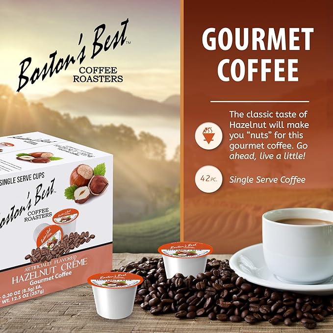 Boston’s Best - Hazelnut Creme Flavored, Delicious Gourmet Coffee Compatible with Keurig® Coffee