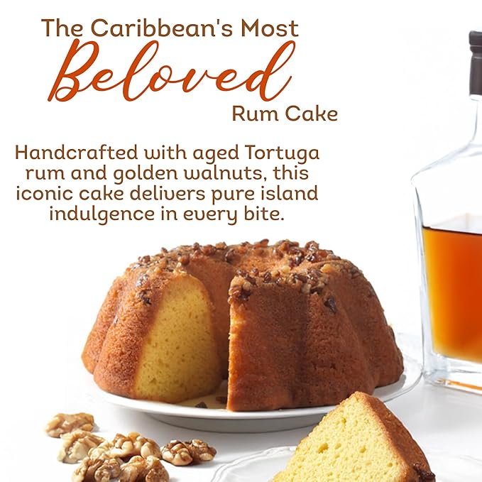 TORTUGA Caribbean Original Rum Cake with Walnuts - 32 oz Rum Cake - The Perfect Premium Gourmet