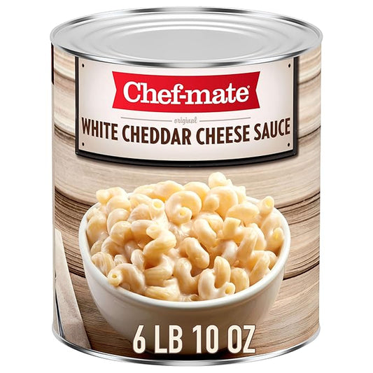 Chef-mate White Cheddar Cheese Sauce and Queso, Canned Food for Mac and Cheese, 6 lb 10 oz (Pack of