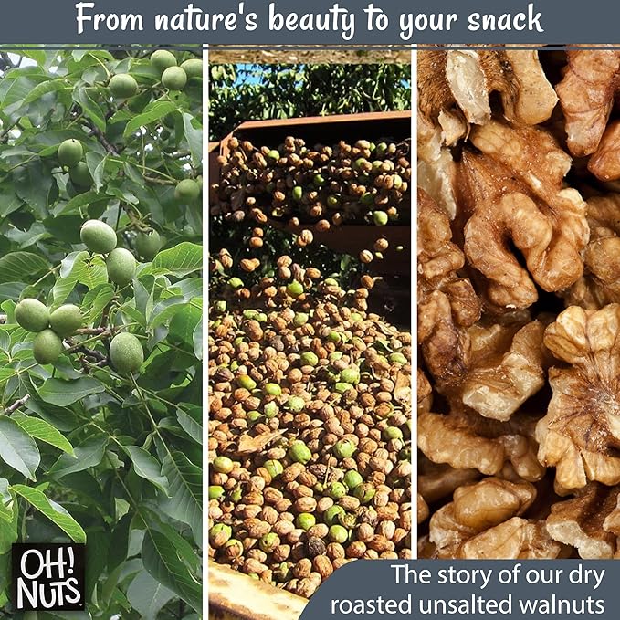 Oh! Nuts Walnuts - Dry Roasted Unsalted - 2 lb - Packed in New York Zip-Seal Bag for Exceptional