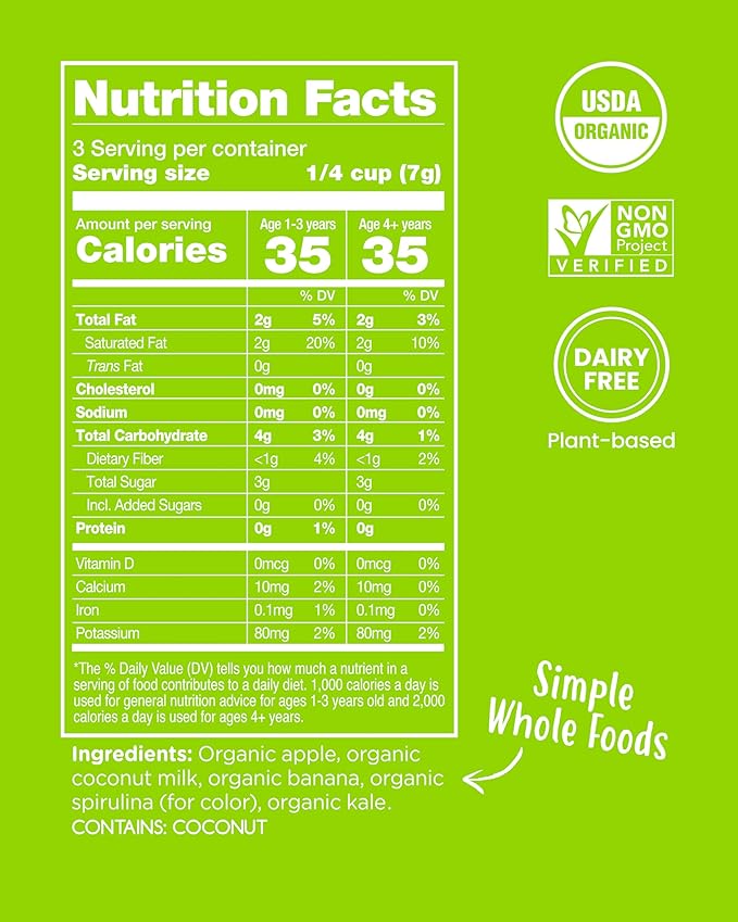 Amara Organic Fruit Bites Apple Kale - No Artificial Colors/Dyes, Added Sugar, Dairy-Free Fruit