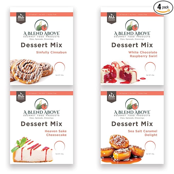 A Blend Above No-Bake Desserts Mix Variety Pack - Includes Heaven Sake Cheesecake, White Chocolate