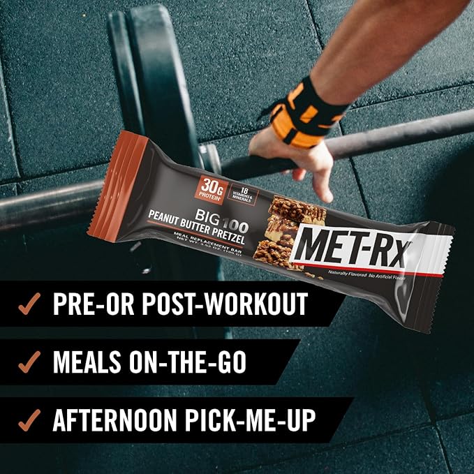 MET-Rx Big 100 Colossal Protein Bars, Great as Healthy Meal Replacement, Snack, and Help Support