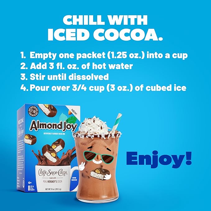 Candy Shop Cocoa Almond Joy Cocoa Mix, Hot Chocolate, Make Hot or Iced Cocoa, Made With Real Milk