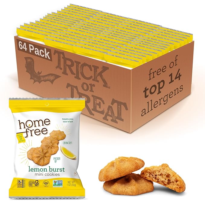 Homefree Treats You Can Trust Gluten Free Mini Cookies, Single Serve, Lemon Burst, 1.0 Ounce (Pack