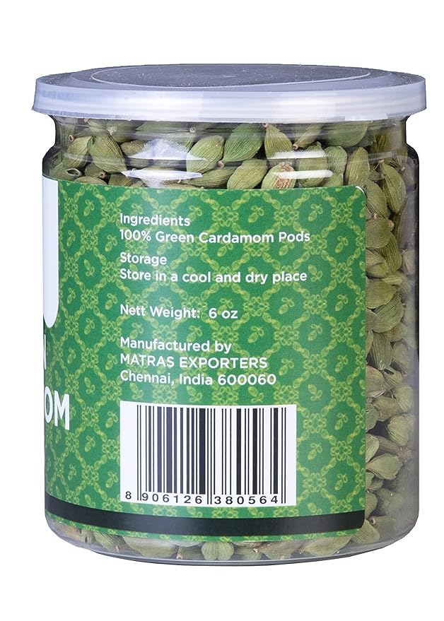 Green Cardamom Pods Whole (6 Oz) | Premium Quality | Fresh & Natural | Perfect for Coffee, Tea