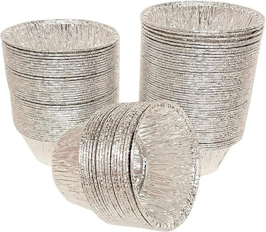 2 Oz Disposable Baking Cups Tins Foil Pans Cups 70 mL Aluminum Foil Cupcake Bowl Pans for Baking