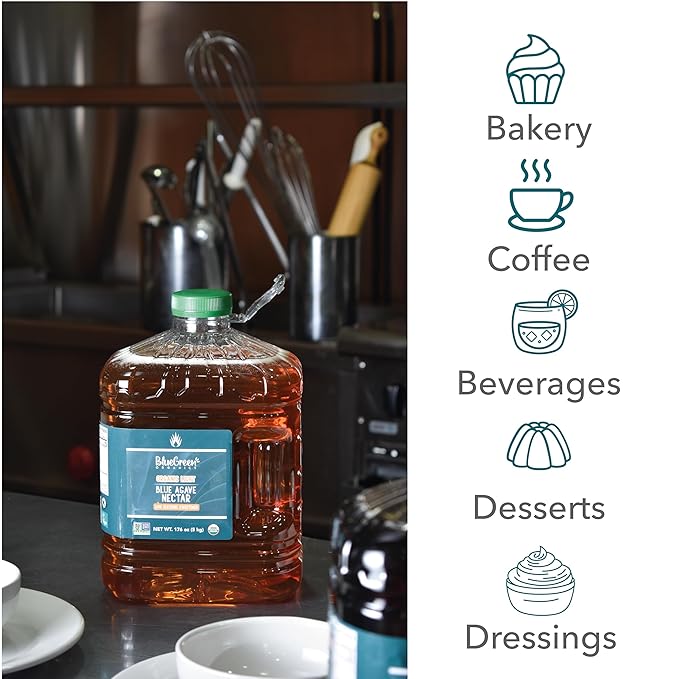 BLUE GREEN ORGANICS, Agave syrup, Gluten Free, Organic, Sweetener, teas, coffees, pancakes or any