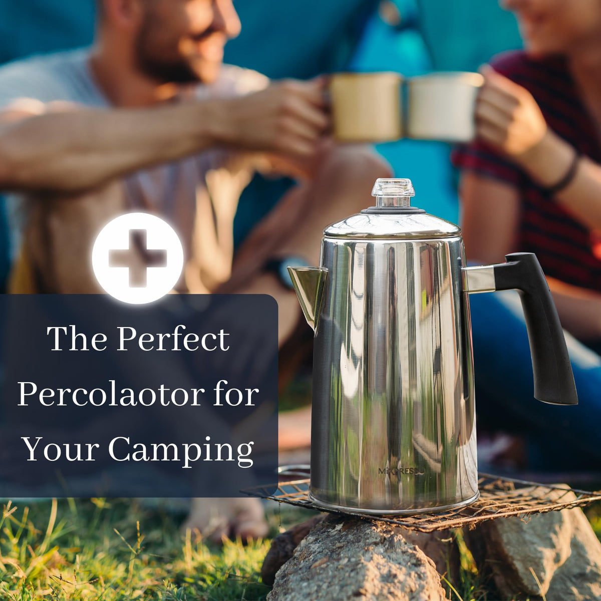 Mixpresso 12 Cup Coffee Percolator Stovetop, Stainless Steel Coffee Pot