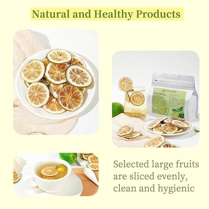 Dried Lime Slices,Dehydrated Lime Slices 8.82oz/250g Perfect for Cocktails,Fruit Tea, Garland
