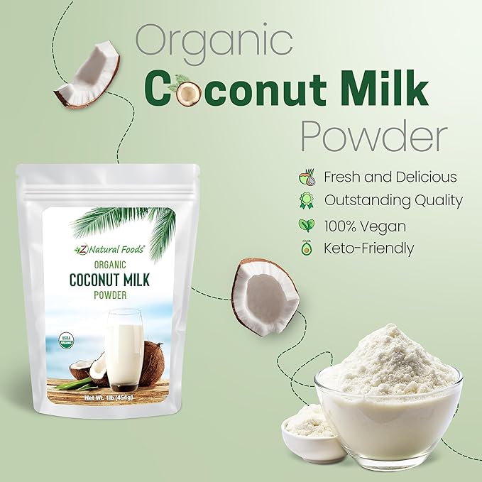 Z Natural Foods Organic Coconut Milk Powder - All-Natural Vegan Dairy-Free Alternative with MCTs