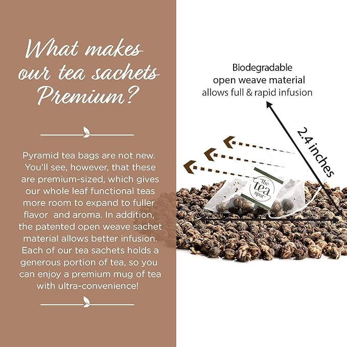 The Tea Spot Jasmine Pearls Green Tea | High-grade Jasmine infused Green Tea Pearls from Fujian |