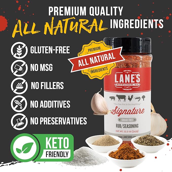 Lane's Signature BBQ Seasoning Rub, All-Natural BBQ Seasonings and Rubs, Perfect for Beef, Meat