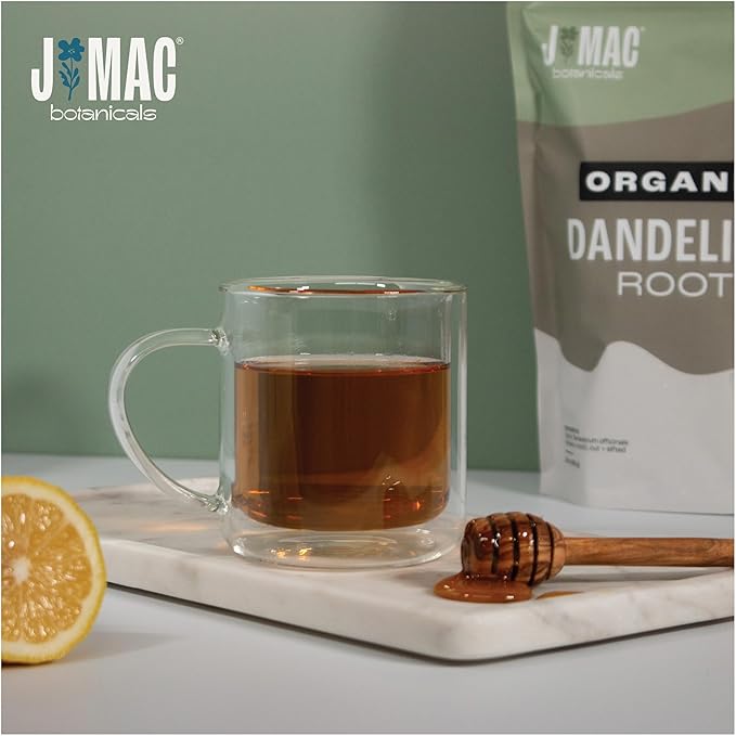 J Mac Botanicals Organic Dandelion Root (16 oz) unroasted, herb for tea and other infusions