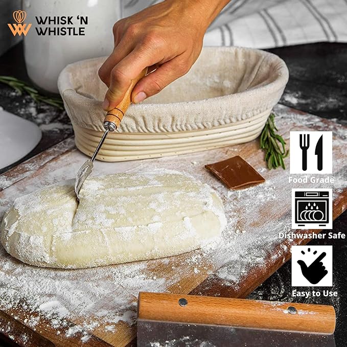 Trailblaze Banneton Bread Proofing Basket Set ??Complete Sourdough Bread Baking Supplies