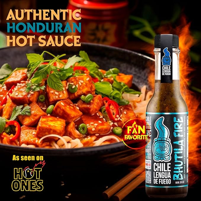 BHUTILA FIRE Super Hots Hot Sauce - Sour Orange, Smoked Scotch Bonnet, Chipotle, Jalapeno - 4.5/6