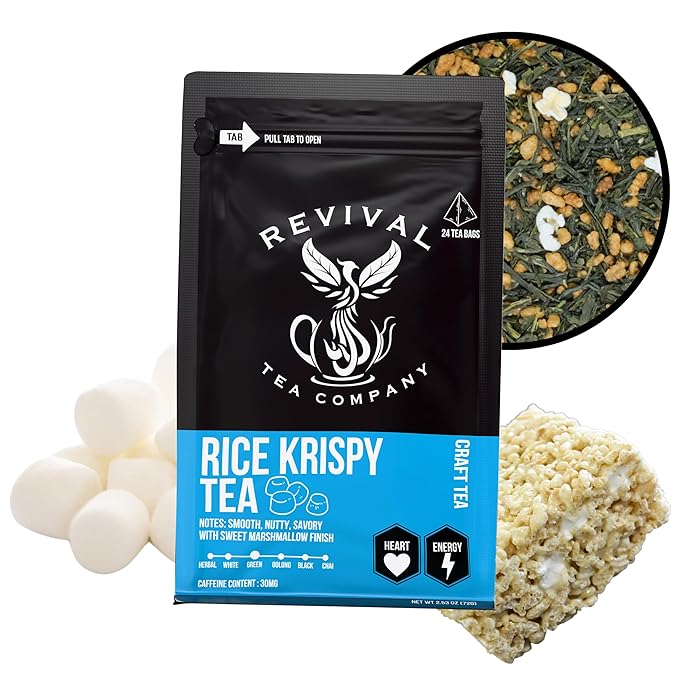 Revival Tea Company Rice Krispy Tea - Green Tea Blend with Toasted Rice and Marshmallow Flavor