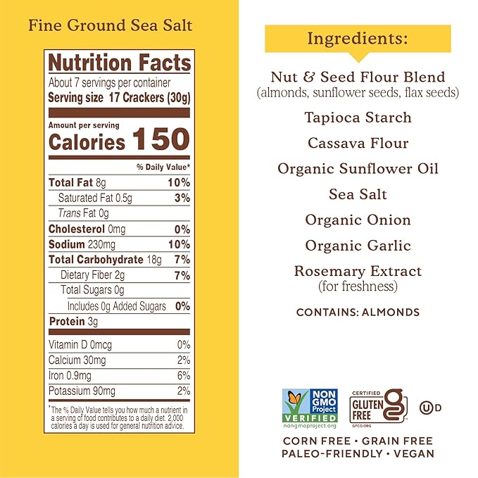 Simple Mills Almond Flour Crackers, Family Size Variety Pack (Fine Ground Sea Salt and Rosemary &
