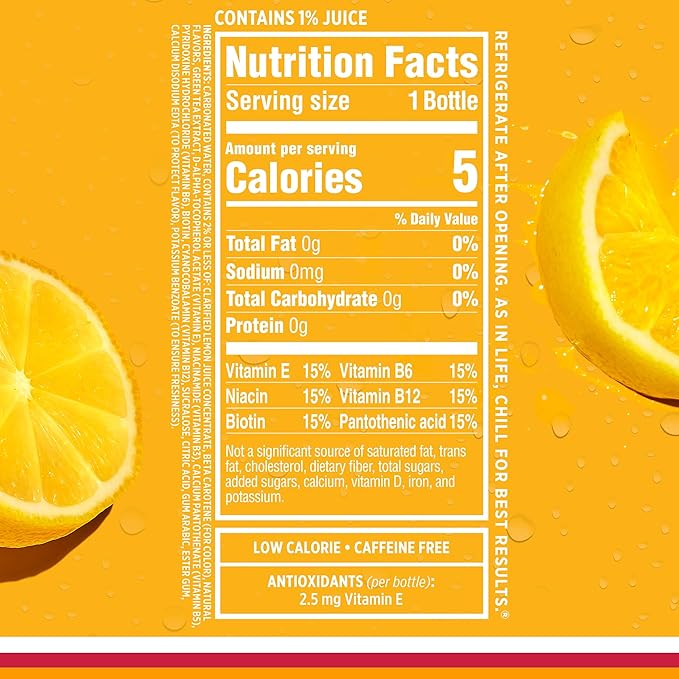 Sparkling Ice, Classic Lemonade Sparkling Water, Zero Sugar Flavored Water, with Vitamins and